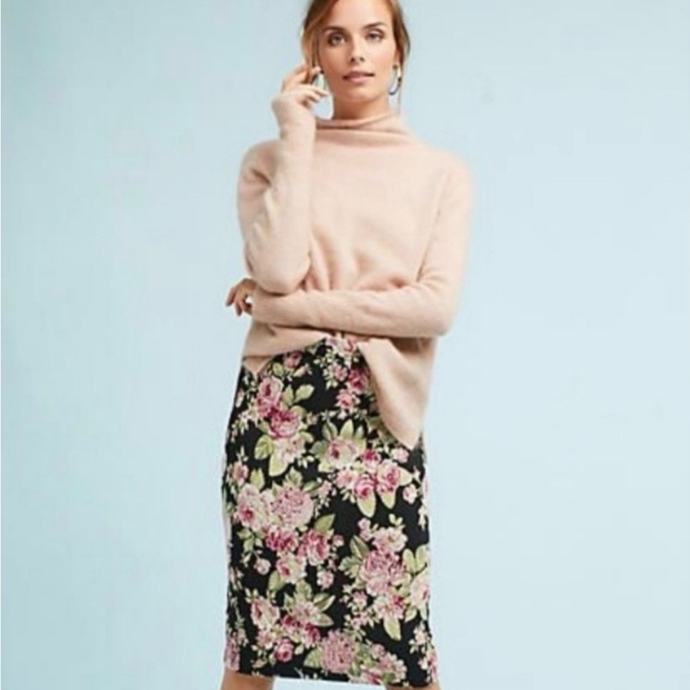 ANTHROPOLOGIE Maeve Liv Elaine Floral Midi Skirt